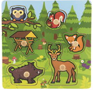 Teddies wooden insert My first forest animals 6 pcs - Puzzle