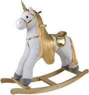 Teddies Rocking horse unicorn white and gold - Rocking Horse