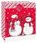 Darčeková taška Vianočná darčeková taška so snehuliakmi – Vianoce – 26 × 64 × 35 cm - Dárková taška