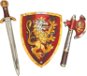 Liontouch Rytiersky set, červený – Meč, štít, sekera - Meč