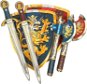 Liontouch Rytiersky set pre dvoch, modrý + červený – Meč, štít, sekera - Meč