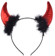 Baby devil horns with feathers - headband - Christmas - Costume Accessory