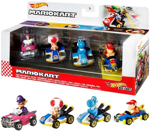 Hot Wheels Mario Kart 4 Stück - Spielzeugauto-Set Engländer 