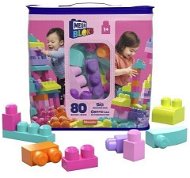 Kocky pre deti Mega Bloks Veľké vrece kociek – Ružové (80) - Kostky pro děti