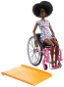 Barbie Modelka Na Invalidním Vozíku V Overalu Se Srdíčky  - Panenka