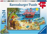 Jigsaw Ravensburger Puzzle 056767 Piráti A Mořské Víly 2X24 Dílků  - Puzzle