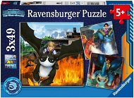 Ravensburger Puzzle 056880 Ako Vycvičiť Draka: Deväť Kráľovstiev 3X49 Dielikov - Puzzle