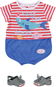 BABY born Pyjamas und Hausschuhe - blau - 43 cm - Puppenkleidung