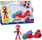 Spider-Man and His Amazing Friends Pókember + motorkerékpár - 10cm - Figura