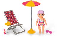 BABY born Minis-Set mit Liegestuhl, Sonnenschirm und Puppe - Figur