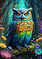ALIPSON Puzzle Blue Owl 500 pieces - Jigsaw Puzzle