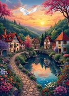 ALIPSON Puzzle Village by the water 500 pieces - Jigsaw Puzzle