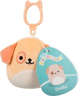 Squishmallow 9 cm Clip-on Plüschtier Squishmallows Drella - Pfirsichhund - Schlüsselanhänger