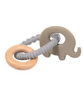 Bo Jungle B-Rattle Rings Kousátko Elephant Blue  - Kousátko