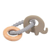 Bo Jungle B-Rattle Rings Kousátko Elephant Blue  - Baby Teether