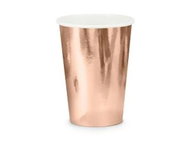 PARTYDECO Paper cups, rose gold, 220 ml, 6 pcs - Drinking Cup