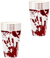 GUIRCA Papírové kelímky - krvavé otisky - krev - halloween - 355 ml, 12 ks - Drinking Cup