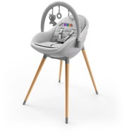 KINDERKRAFT Fini Up 2v1, jídelní židlička a lehátko, šedá - High Chair
