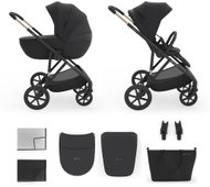 Kinderkraft Prime 3 2-in-1 Combination Pushchair, Venezian Black - Baby Buggy