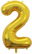 Atomia fóliový balón narodeninové číslo 2, zlatý 82 cm - Balóny