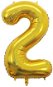 Atomia születésnapi, 2-es szám, arany, fólia, 82 cm - Lufi