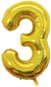 Atomia Folienballon Geburtstag Nummer 3, Gold 82 cm - Ballons
