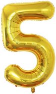 Atomia születésnapi, 5-ös szám, arany, fólia, 82 cm - Lufi