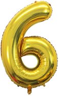 Atomia fóliový balón narodeninové číslo 6, zlatý 82 cm - Balóny