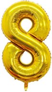 Atomia születésnapi, 8-as, arany, fólia, 82 cm - Lufi