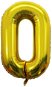 Atomia fóliový balón narodeninové číslo 0, zlatý 46 cm - Balóny
