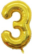 Atomia fóliový balón narodeninové číslo 3, zlatý 46 cm - Balóny