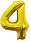 Atomia fóliový balón narodeninové číslo 4, zlatý 46 cm - Balóny