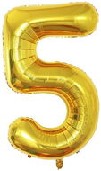 Atomia foil balloon birthday number 5, gold 46 cm - Balloons