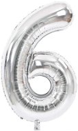 Atomia születésnapi, 6-os szám, ezüst, fólia, 82 cm - Lufi