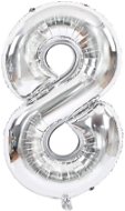 Atomia foil balloon birthday number 8, silver 82 cm - Balloons