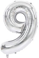 Atomia születésnapi, 9-es szám, ezüst, fólia, 82 cm - Lufi
