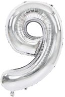 Atomia fóliový balón narodeninové číslo 9, strieborný 46 cm - Balóny