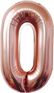 Atomia fóliový balón narodeninové číslo 0, ružovo zlatý 82 cm - Balóny