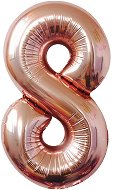 Atomia fóliový balón narodeninové číslo 8, ružovo zlatý 82 cm - Balóny