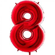Atomia születésnapi, 8-as számú, piros, 102 cm - Lufi