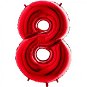 Atomia születésnapi, 8-as számú, piros, 102 cm - Lufi