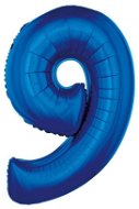 Atomia, fóliový balón, narodeninové číslo 9, modrý, 102 cm - Balóny