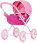 CHIPOLINO Hluboký kočárek pro panenky Daisy Pink linen - Kočárek pro panenky