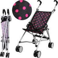 Pixino Dětský kočárek pro panenky, černorůžový - Doll Stroller