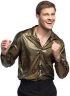 Boland Gold shiny men's shirt size. L - Costume