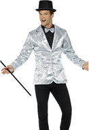 Smiffys Men's silver sequin jacket - Costume