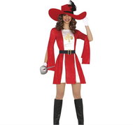 GUIRCA Women's costume - red musketeer sized. M 38/40 - Costume