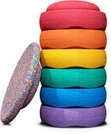 Balanční hra Stapelstein Rainbow set Classic + Confetti board 6+1 - Balanční hra