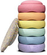 Balanční hra Stapelstein Rainbow set Pastel + Confetti board 6+1 - Balanční hra