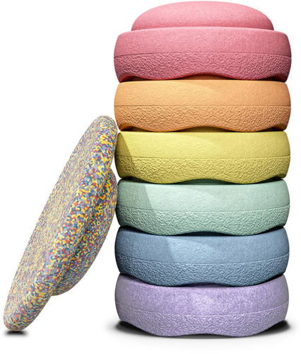 Stapelstein Rainbow set Pastel + Confetti board 6+1 - Balanční hra - Hlavní obrázek